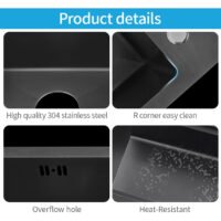 5050 fregadero de cocina 304 square kitchen nano sink manufacturer sing double sink handmade nano stainless steel black si (1) 5050 fregadero de cocina 304 square kitchen nano sink manufacturer sing double sink handmade nano stainless steel black sink