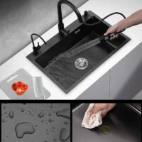 5050 fregadero de cocina 304 square kitchen nano sink manufacturer sing double sink handmade nano stainless steel black si (3) 5050 fregadero de cocina 304 square kitchen nano sink manufacturer sing double sink handmade nano stainless steel black sink