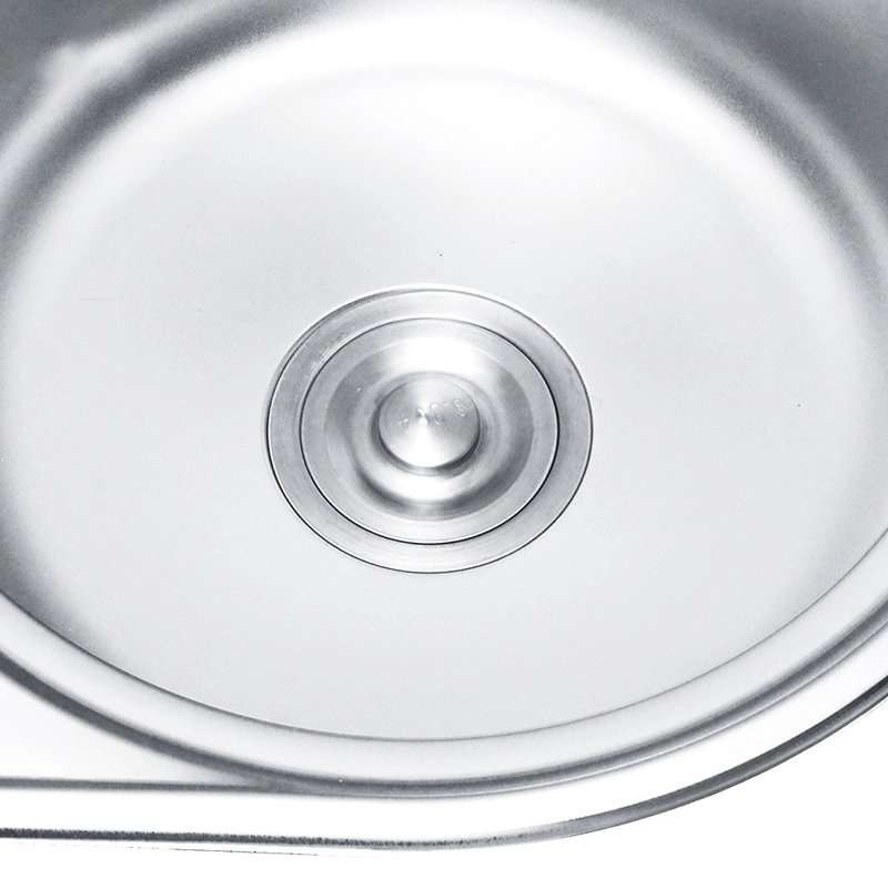 5745 Zhongshan Stainless Steel Sink Hot Sale Single Bowl Pressed Sink with Plate Round Washing and Cooking Sink