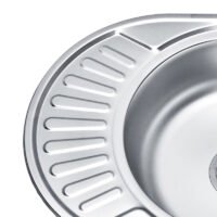 5745 Zhongshan Stainless Steel Sink Hot Sale Single Bowl Pressed Sink with Plate Round Washing and Cooking Sink