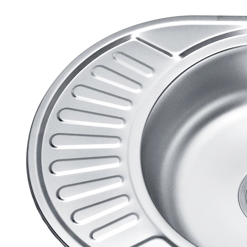5745 Zhongshan Stainless Steel Sink Hot Sale Single Bowl Pressed Sink with Plate Round Washing and Cooking Sink