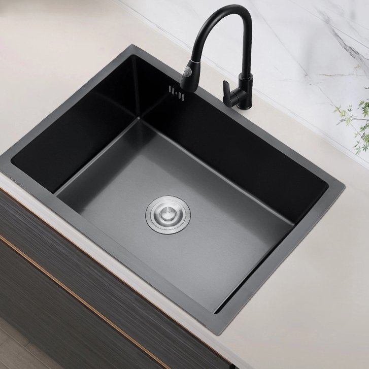 Black Single Large Bowl Durable Stainless Steel Handmade Kitchen Under Mount Sink Kitchen Sinks Wholesale