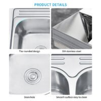 Double Bowl Stainless Steel Sink Food Grade Family Home Sink