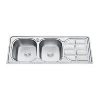 Embossed Direct Sale Factory Sink Manufacturer Double Bowl Sink for Farmhouse Kitchen