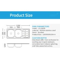 Embossed Direct Sale Factory Sink Manufacturer Double Bowl Sink for Farmhouse Kitchen