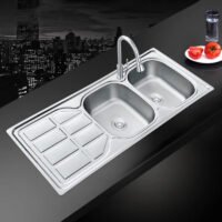 Embossed Direct Sale Factory Sink Manufacturer Double Bowl Sink for Farmhouse Kitchen