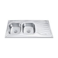 Farmhouse Kitchen Sink Single Basin with Plate Sus304/201 Stainless Steel Sink
