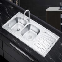 Farmhouse Kitchen Sink Single Basin with Plate Sus304/201 Stainless Steel Sink