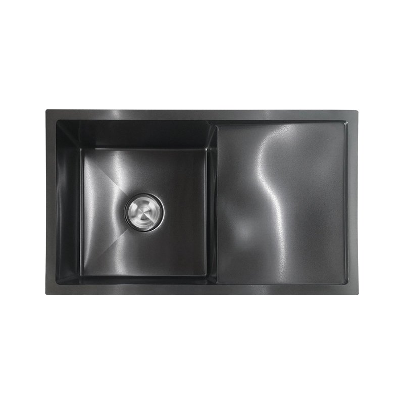 High quality made stainless steel black handmade single bowl with plates kitchen sink modern kitchen (2) High quality made stainless steel black handmade single bowl with plates kitchen sink modern kitchen