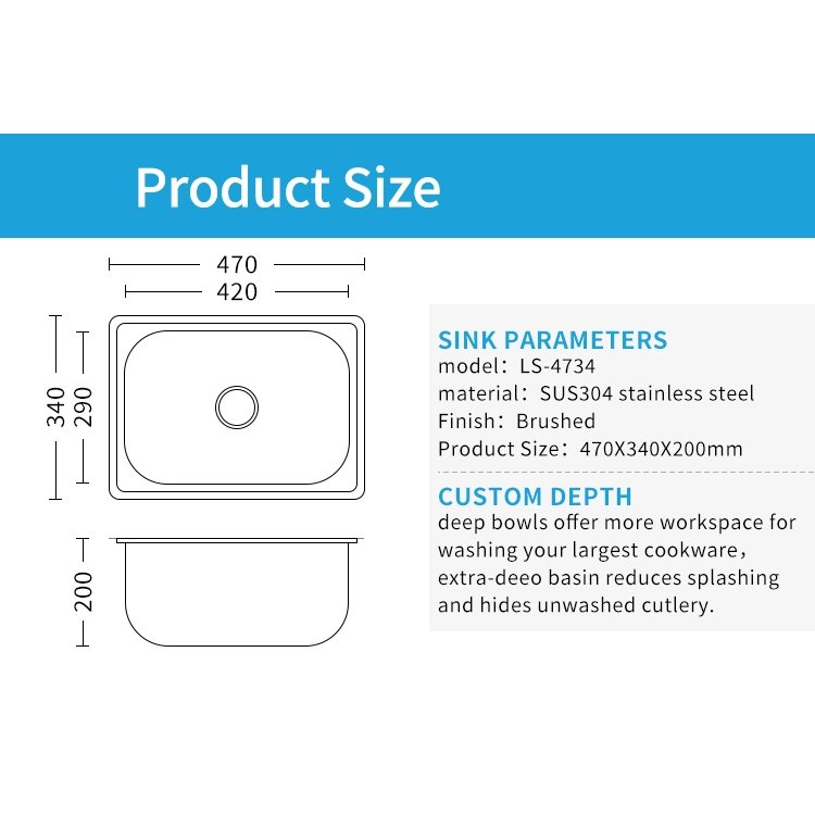 Hot Family Kitchen Sink Rectangle Round Corner Single Bowl House Kitchen Sink Washing Bowl and Dishing Bowl Hot Family Kitchen Sink Rectangle Round Corner Single Bowl House Kitchen Sink Washing Bowl and Dishing Bowl