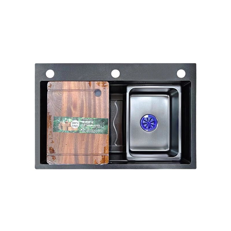 Hot Sale Large Single-slot Nano Black Kitchen Sink with Cutting Board Modern Concept Kitchen Sink Hot Sale Large Single-slot Nano Black Kitchen Sink with Cutting Board Modern Concept Kitchen Sink