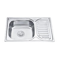 Hot sale Unique 304 Stainless Steel Single Basin Kitchen Laundry Sink Square Design Deep Drainboard Single Basin