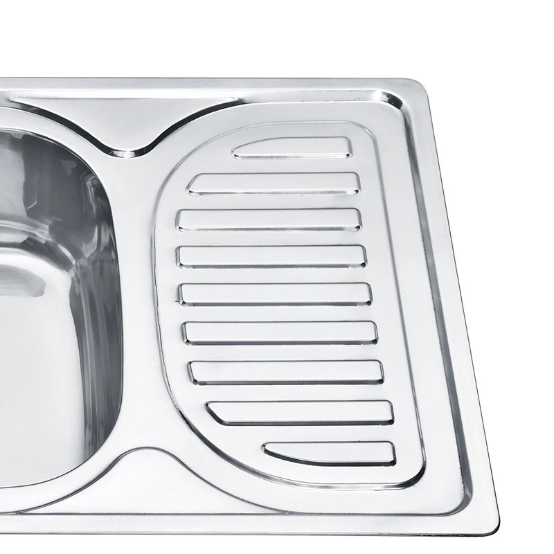 Hot sale Unique 304 Stainless Steel Single Basin Kitchen Laundry Sink Square Design Deep Drainboard Single Basin