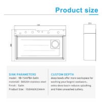 Kitchen Sink with Mobile Phone Holder&Spray Gun Smart Multi-function Sink