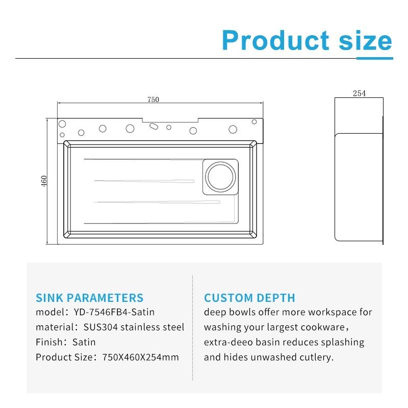 Kitchen Sink with Mobile Phone Holder&Spray Gun Smart Multi-function Sink