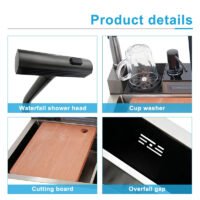 Kitchen Sink with Mobile Phone Holder&Spray Gun Smart Multi-function Sink