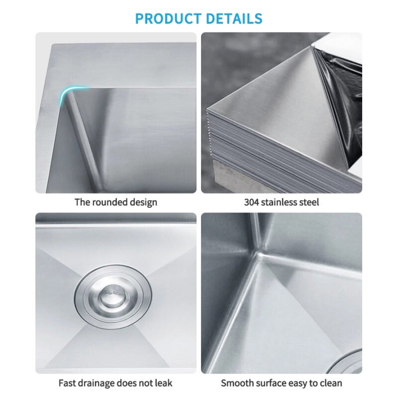 Premium Handmade Stainless Steel Double Equal Bowl Undermount Kitchen Sink – Ideal for Home, Utility, and Commercial Kitchens Farmhouse Sink