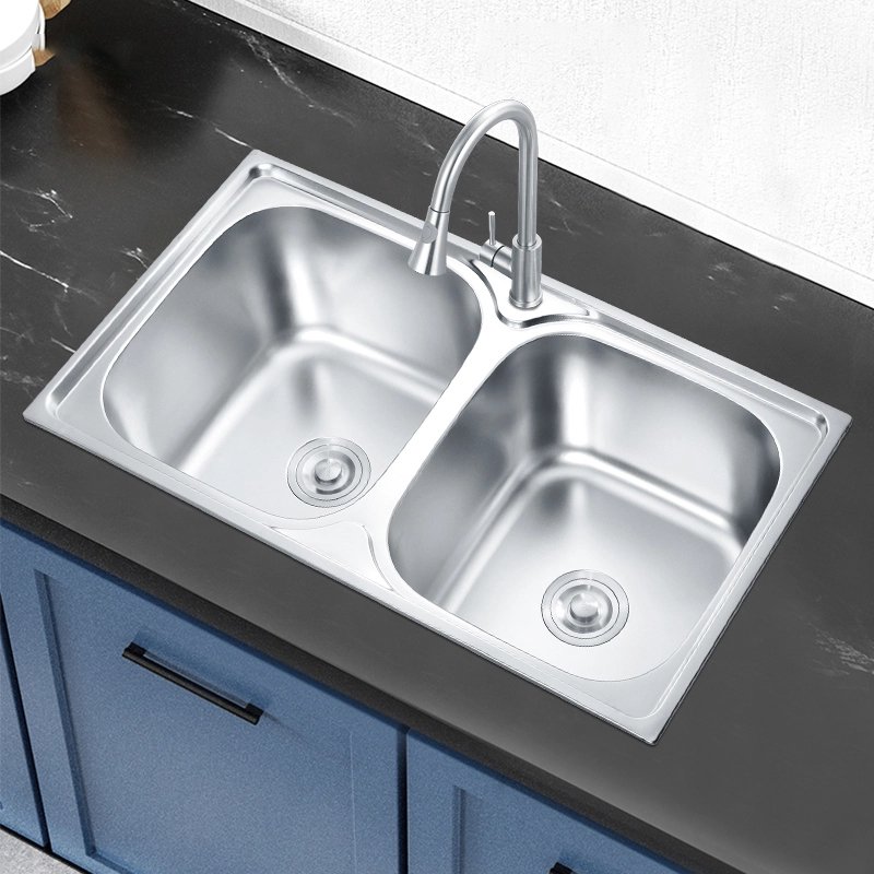 Professional Sink Manufacturer Brushed Double Bowl Stainless Steel Kitchen Sink for Kitchen