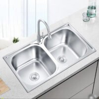 Professional Sink Manufacturer Brushed Double Bowl Stainless Steel Kitchen Sink for Kitchen