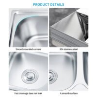 Professional Sink Manufacturer Brushed Double Bowl Stainless Steel Kitchen Sink for Kitchen