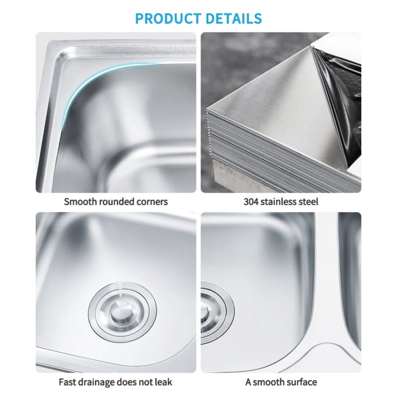 Professional Sink Manufacturer Brushed Double Bowl Stainless Steel Kitchen Sink for Kitchen