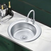 Round Kitchen 304/201 Stainless Steel House Family Kitchen Sink Wholesale Sink Direct Sale Factory