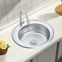 Round Kitchen 304/201 Stainless Steel House Family Kitchen Sink Wholesale Sink Direct Sale Factory
