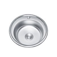 Round Kitchen 304/201 Stainless Steel House Family Kitchen Sink Wholesale Sink Direct Sale Factory