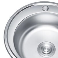 Round Kitchen 304/201 Stainless Steel House Family Kitchen Sink Wholesale Sink Direct Sale Factory