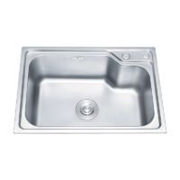 Stainless Steel Silver Rectangular Kitchen Sink with Double Faucet Holes – Ideal for Home and Commercial Use | Above Counter Kitchen Sink