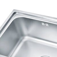 Stainless Steel Silver Rectangular Kitchen Sink with Double Faucet Holes – Ideal for Home and Commercial Use | Above Counter Kitchen Sink