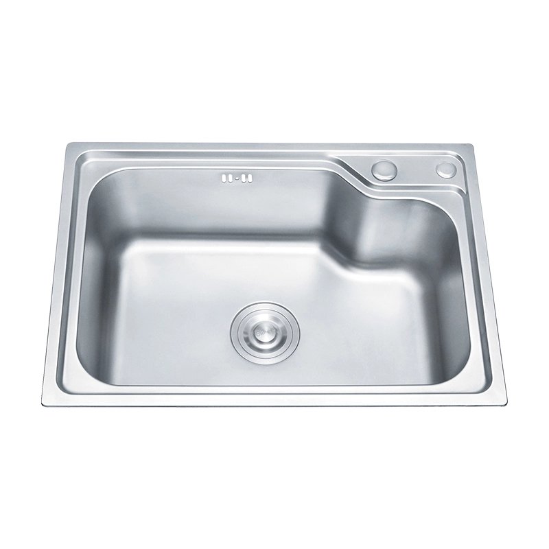 Stainless Steel Silver Rectangular Kitchen Sink with Double Faucet Holes – Ideal for Home and Commercial Use | Above Counter Kitchen Sink