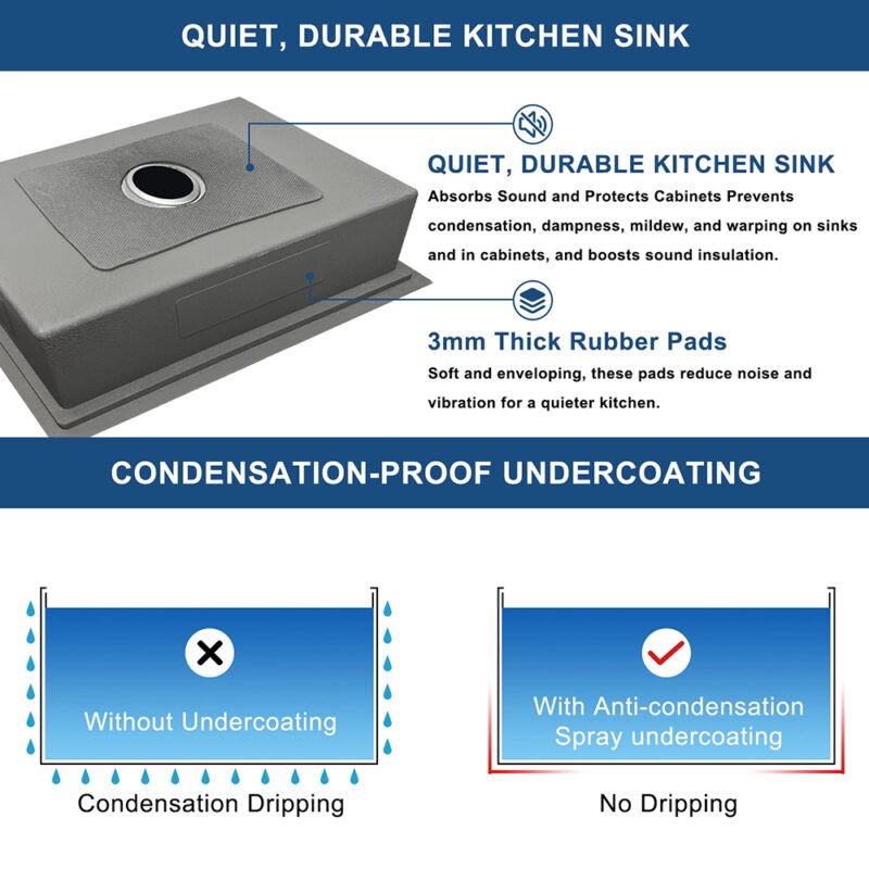 Undermount Sliver Kitchen Sink 33' Handcrafted Stainless Steel Sink with large Space