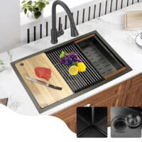 Undermount Sliver Kitchen Sink 33' Handcrafted Stainless Steel Sink with large Space