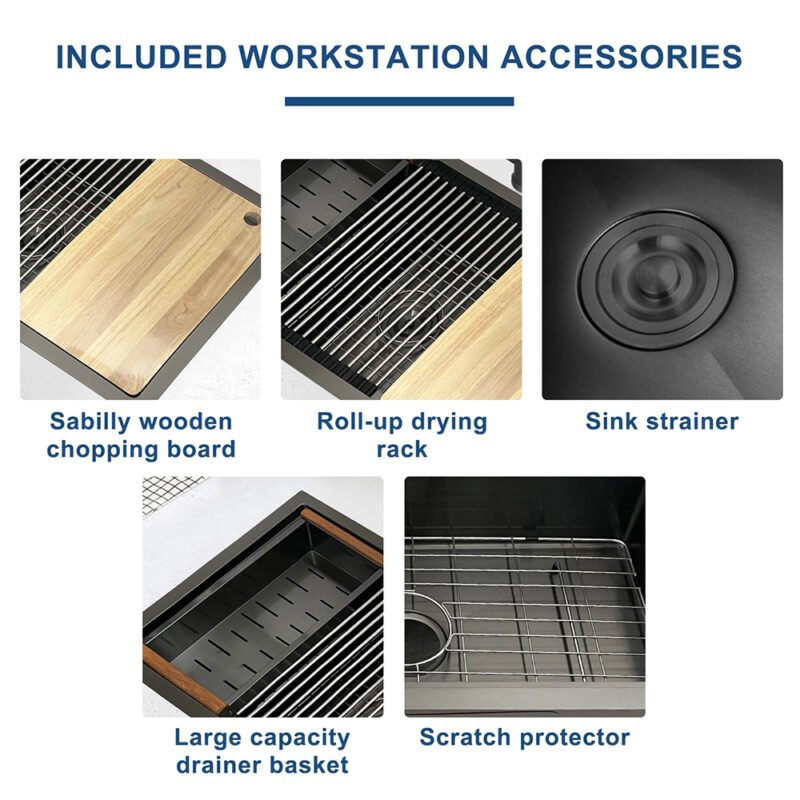 Undermount Sliver Kitchen Sink 33' Handcrafted Stainless Steel Sink with large Space