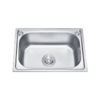 Washing and Cooking Basin 304 Stainless Steel Pressing Sink Deep Wash Basin Single Bowl Big Size Home Farmhouse